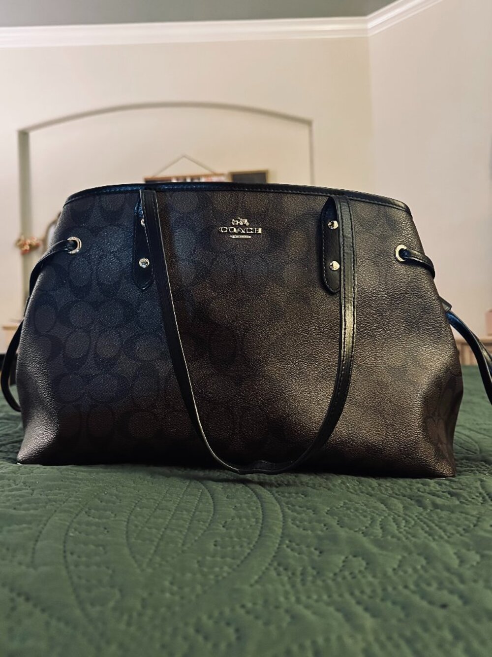 Coach Black Signature Tote